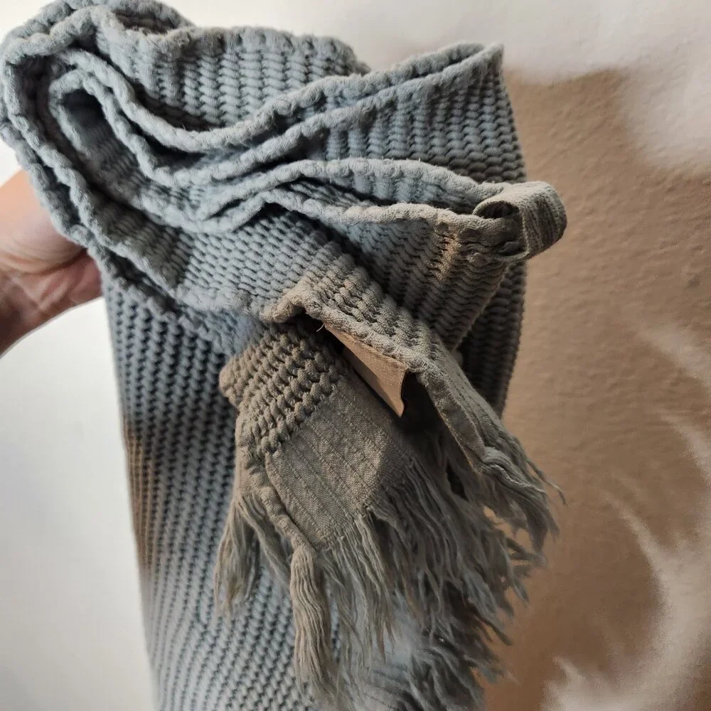 House No. 23 Blue Ella Waffle Towel